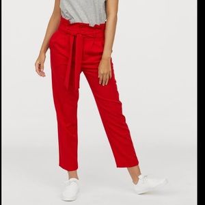 H&M red paperbag pants